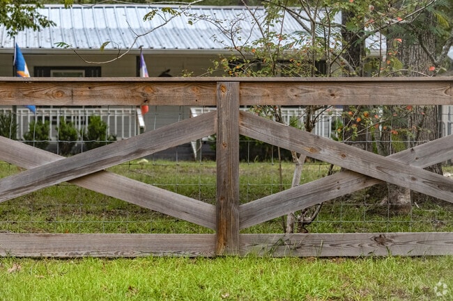 Rustic, ranch-style fences can be found throughout Patton Village, giving it a small town feel.