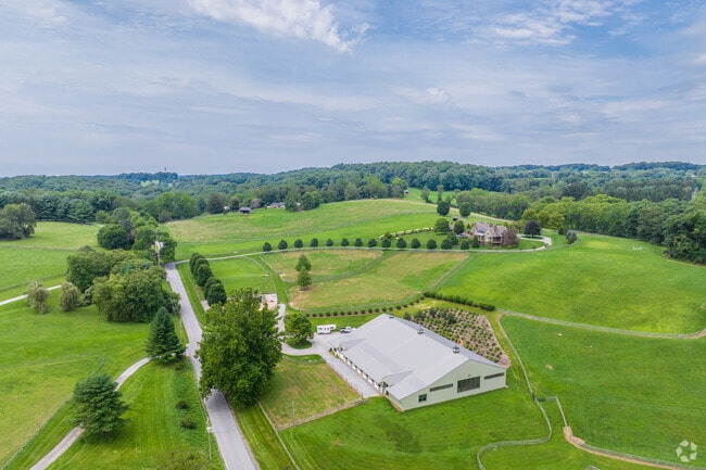 Sprawling farms fill the green rolling hills in East Fallowfield.