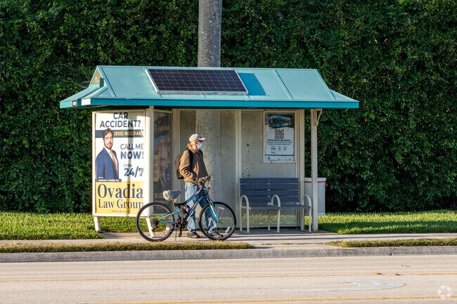 Prairie residents wait for the bus to come.
