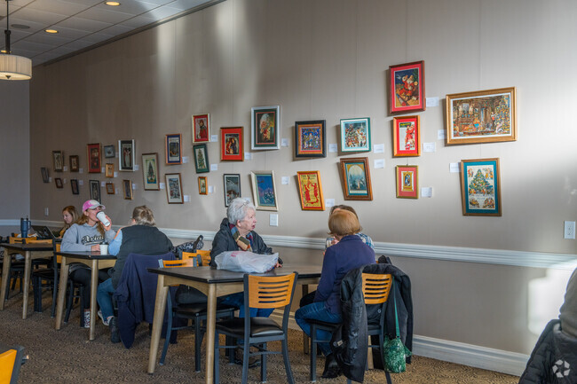 People enjoying coffee at Bestsellers Books and Coffee Co in Mason.