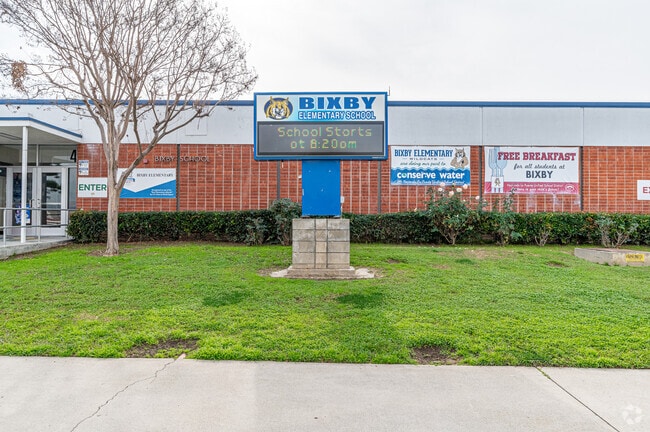 The front sign for Bixby Elementary School in Hacienda Heights