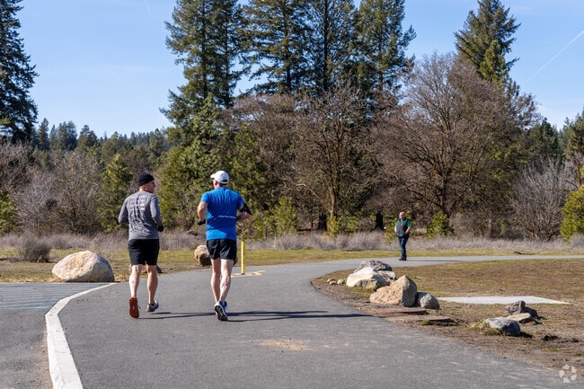 Locals  have lots of access to the outdoors and often go for runs on trails in Thorpe Westwood.
