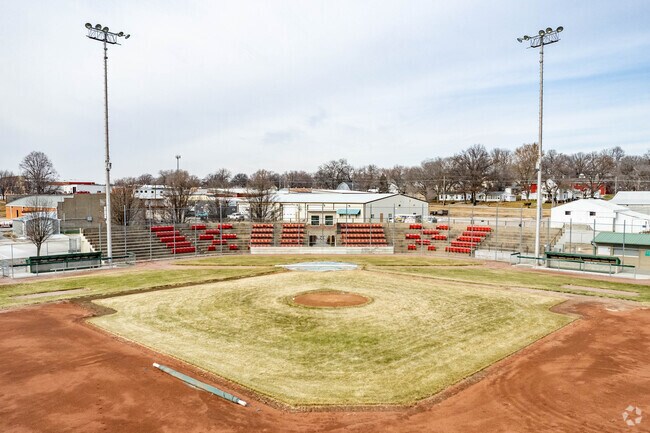 Smith Park offers open fields and an aquatic center near downtown Wahoo.