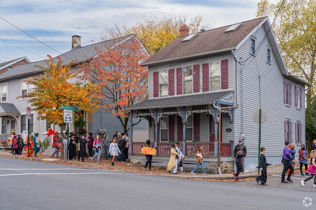 Children celebrate Halloween in the streets of Alburtis in Lower Macungie West.