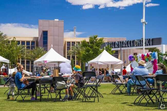 Adjacent to the Water Street District, Water Street Plaza features gathering places for events.
