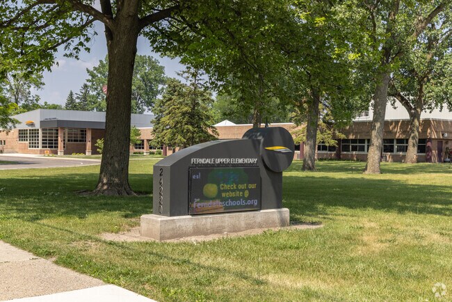 Ferndale Upper Elementary School signage in Ferndale.