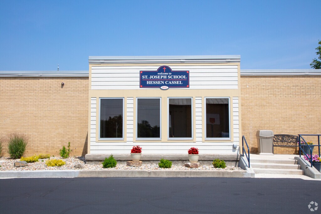 St Joseph Hessen Cassel Cath School front entrance in South Fort Wayne