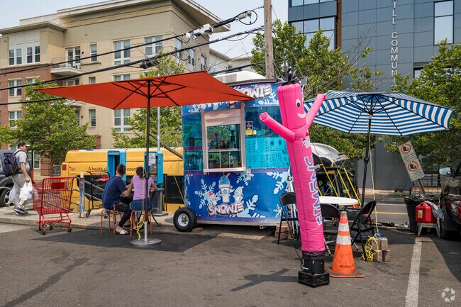 Stop by this snow cone stand to beat the summer heat in Columbia Forest.