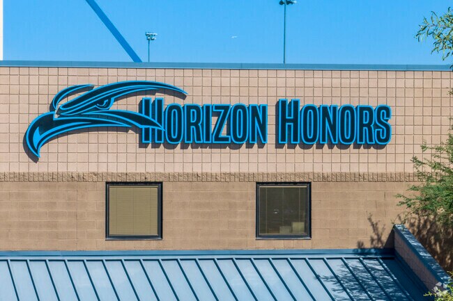 The mascot of Phoenix’s Horizon Honors Elementary School is Blaze the Eagle.