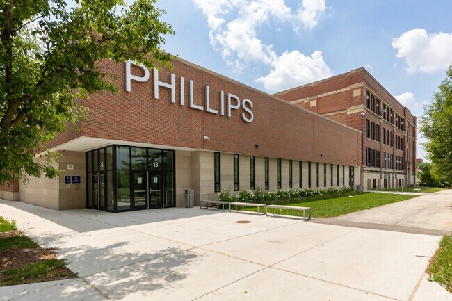 The new building at Phillips Academy High School in Bronzeville.