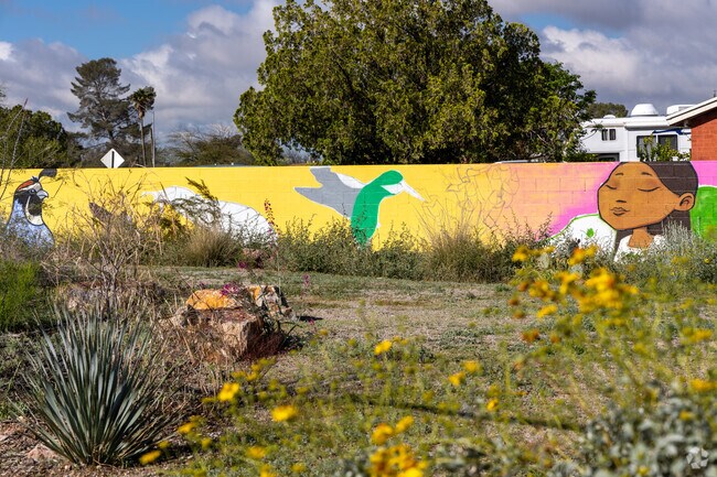 Areas of artwork encompass the Julia Keen neighborhood, creating a strong sense of community.