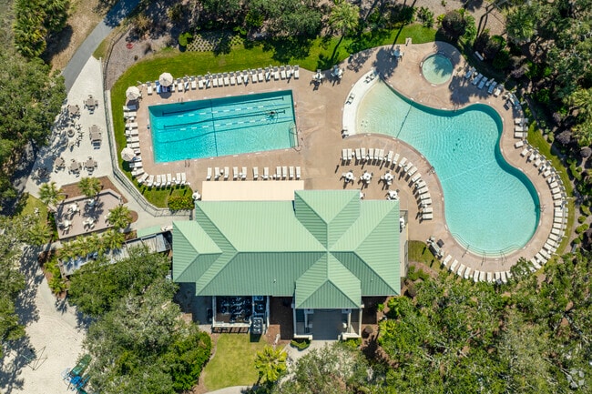 The aquatic center is a popular spot for fun in the sun during warmer weather in Moss Creek.
