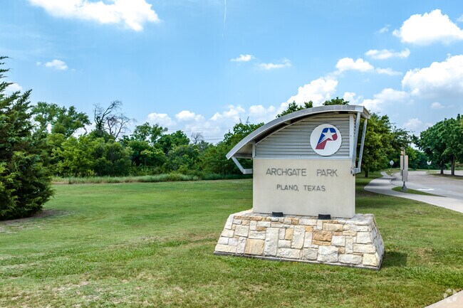 Archgate Park in Spring Creek has many amenities including a playground, pond, trails, and more