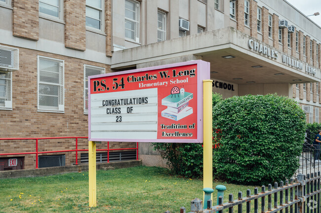 At PS 54, 71% of students scored at or above the proficient level for math.