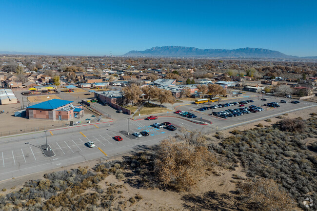 Mountain views at Pajarito Elementary School.