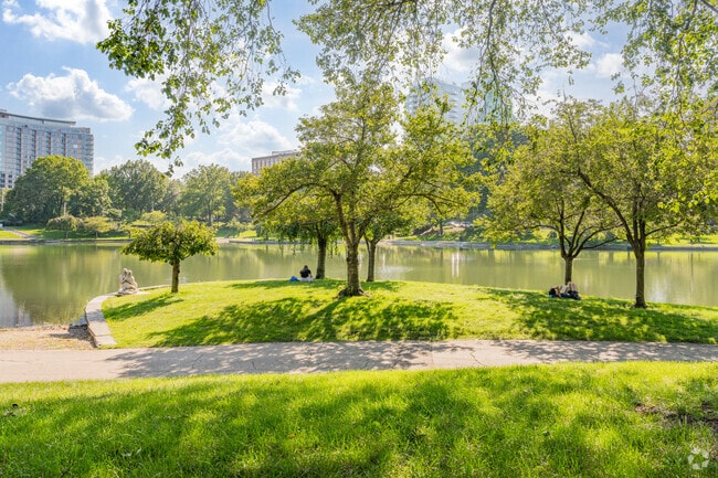 University Circle's picturesque Wade Lagoon is a quiet spot for reading, walking, or relaxing.