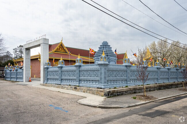 Explore the intricate design of a Buddhist temple in Lower South Providence, Providence.