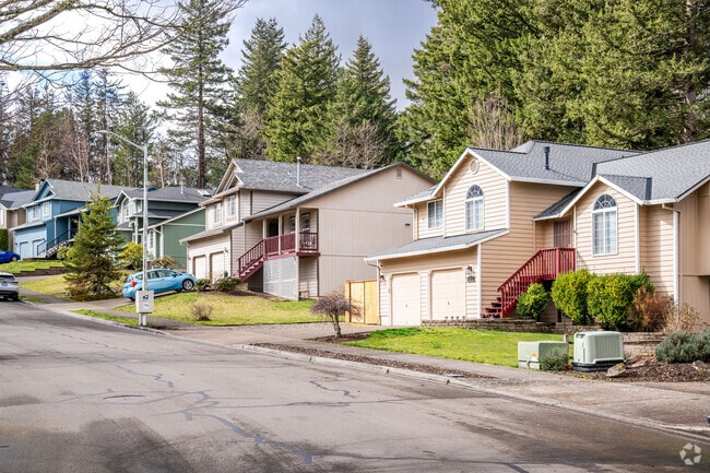 Colorful homes line the streets of the Beaver Creek neighborhood.