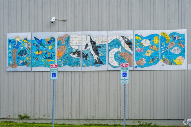 Colorful mural located at Inlet View Elementary School.