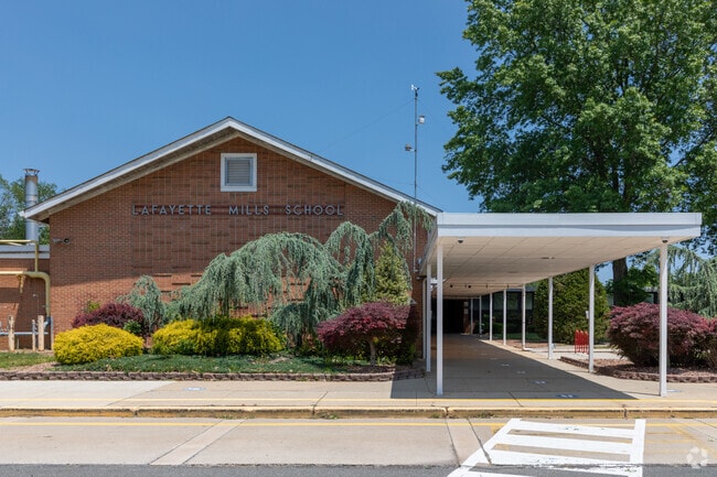 Lafayette Mills Elementary School entrance.