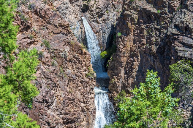 Nambé Falls drops from the Sangre de Cristo foothills about 13 miles from Jacona.