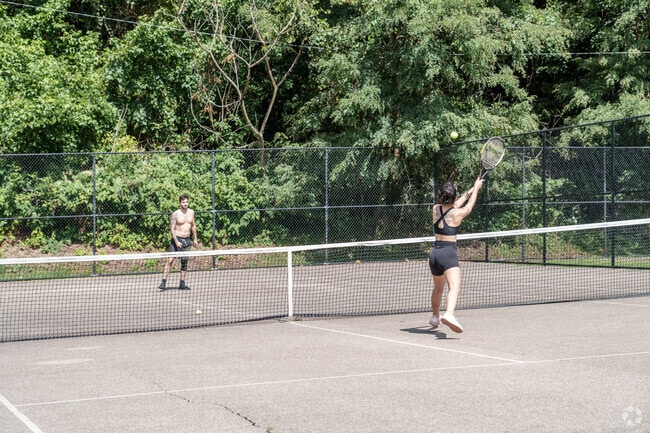 A hotly-contested tennis match is played at Avon Park in Ben Avon Heights.