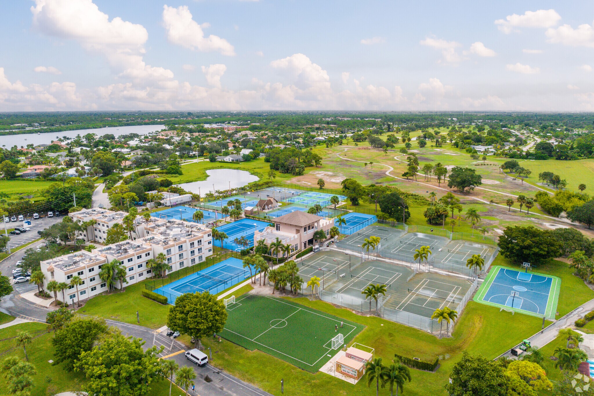 Sandpiper Bay resort offers sporting facilities such as tennis, soccer and more.