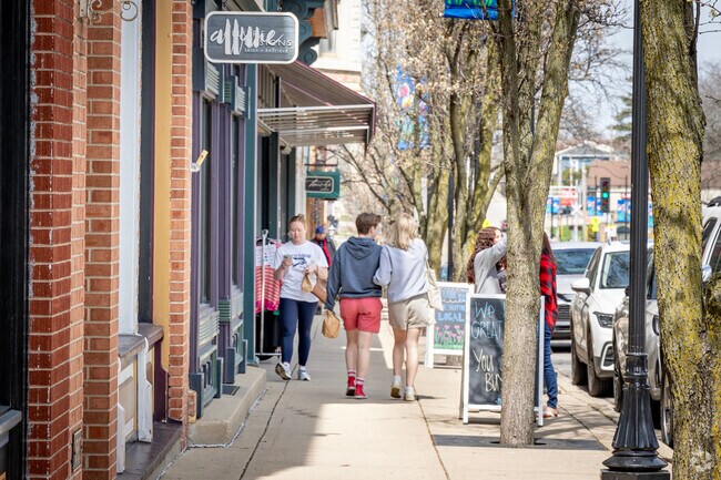 Libertyville residents walk hand in hand down Milwaukee ave past their favorite shops.