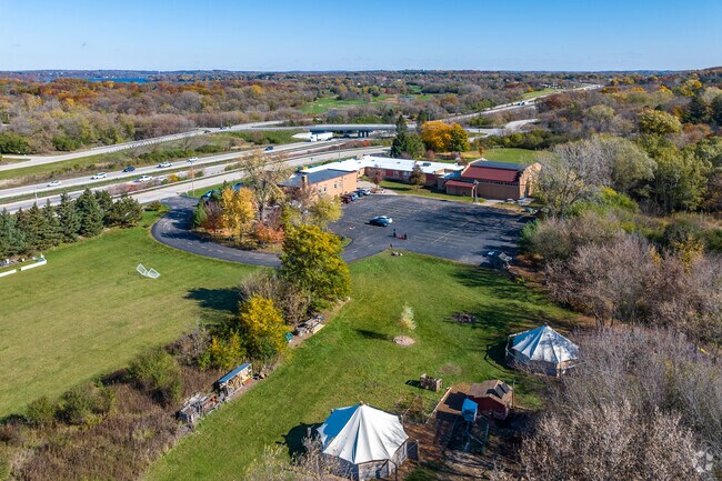 Ample green space at Prairie Hill Waldorf School.