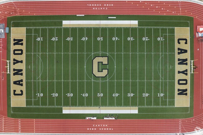 Canyon High School brings its students together to watch football games on the field.