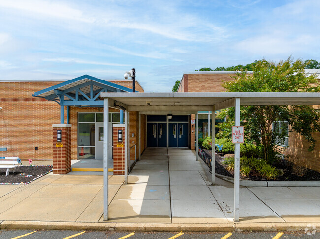 Main entrance at Asher Holmes Elementary School.