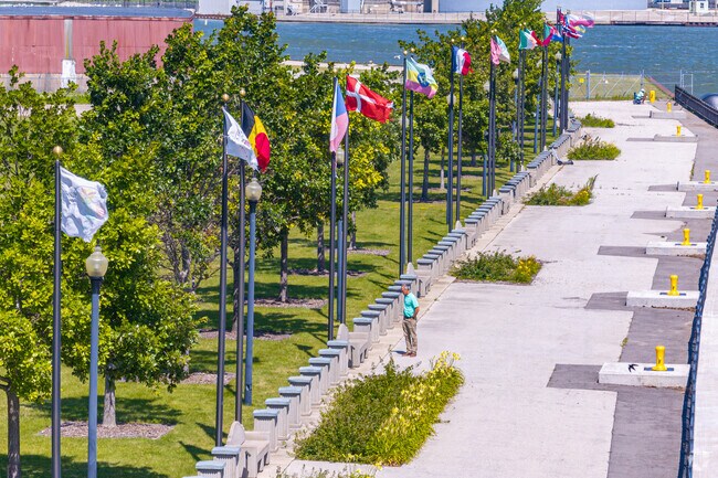 Located on the west bank of the Fox River, Leicht Memorial Park is a popular spot to visit.