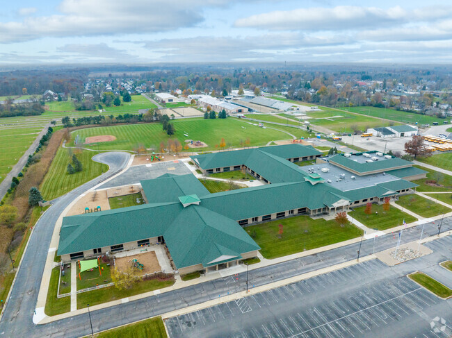 Orville C. Krause Elementary School against the horizon.