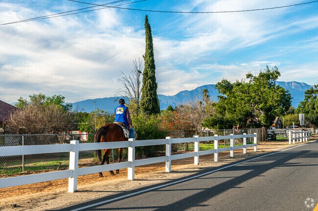 Norco Hills locals are no stranger to traveling by horseback so saddle up and giddy on.