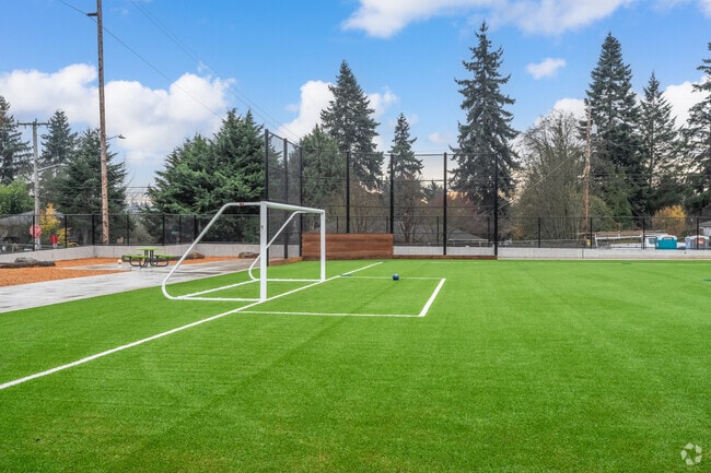 James Baldwin Elementary School features a soccer field.