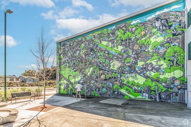 A beautiful mural depicting the area is painted on a wall at the TIce Valley Community Center.