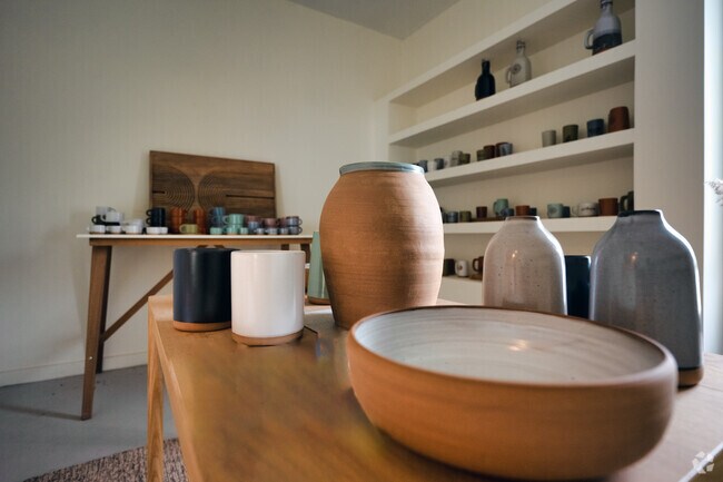 Grayling Ceramics in Edison displays handmade pieces in its showroom.