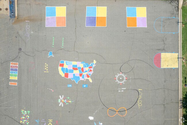 The colorful playground of M.L. King Jr. Elementary School gives students a fun recess.