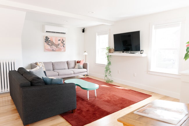 Living room with mini split (AC & additional heat option)