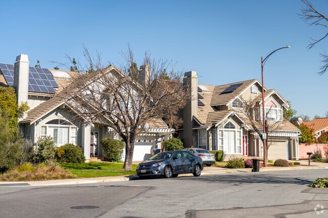 Large two-story homes line the streets of Almaden Hills Estates in San Jose.