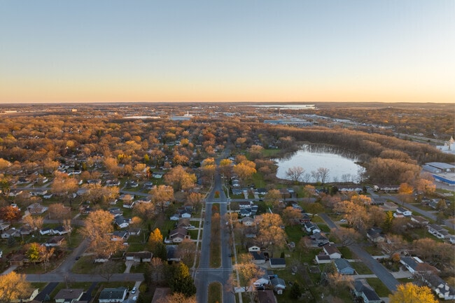 An aerial view of the Elvehjem neighborhood.