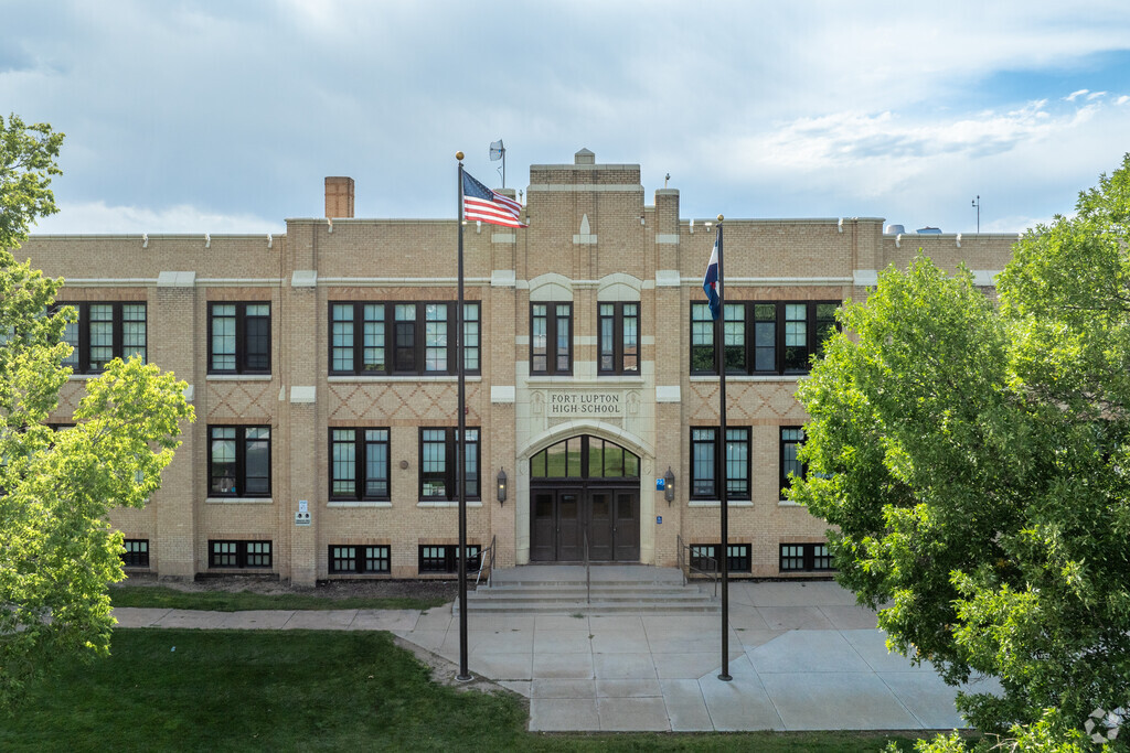 A view of the Fort Lupton Middle School  buildings from the street.