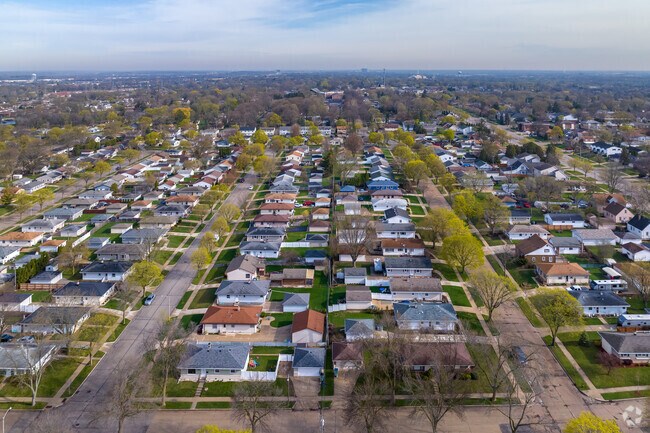 Aerial view of the Alcott Park neighborhood.