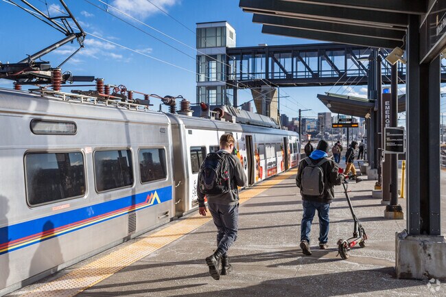 The 41st & Fox transit station on the east of Sunnyside takes residents south to Denver.