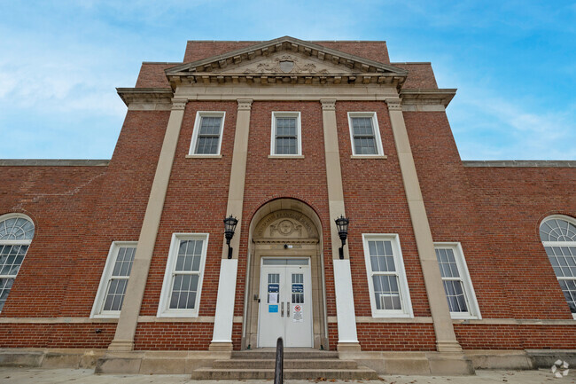 Benjamin Franklin's brick exterior, a symbol of enduring education, stands proudly.