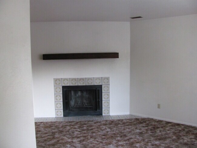 Wood burning fireplace in Living Room