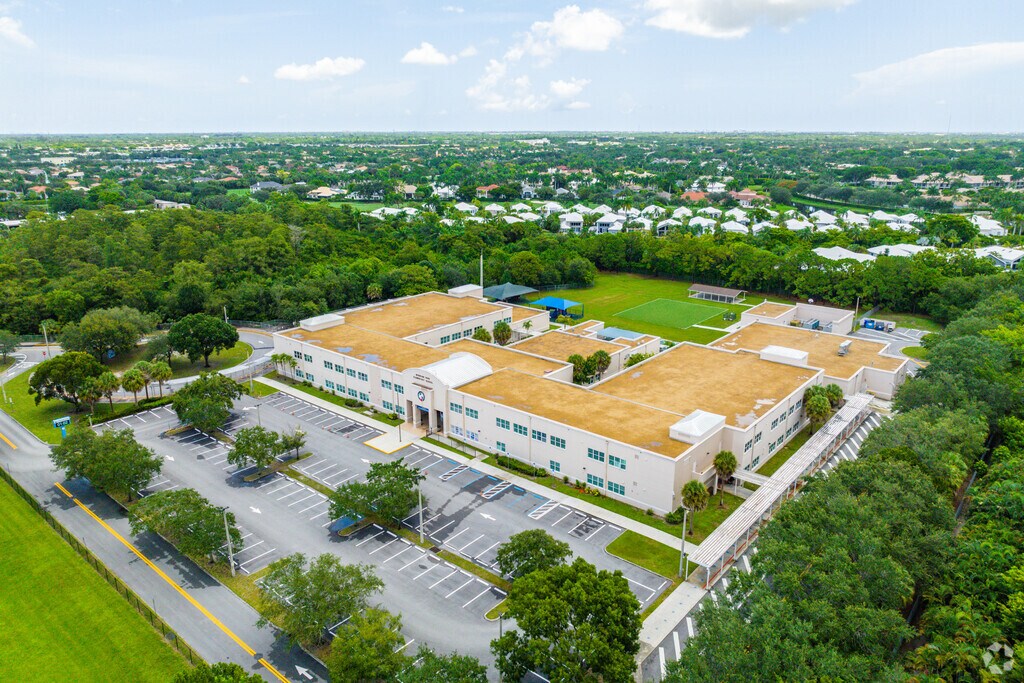 Aerial overview of Murakami Park Elementary School.