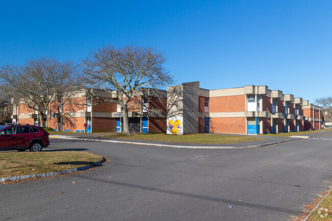 Front right side Edmond P Talbot Middle School in Fall River, Massachusetts.