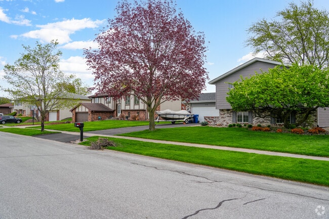 Homes in Dyer have generous yards and mature trees.