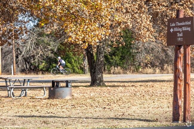 Miles of bike trails await at Thunderbird State Park near Needmore.